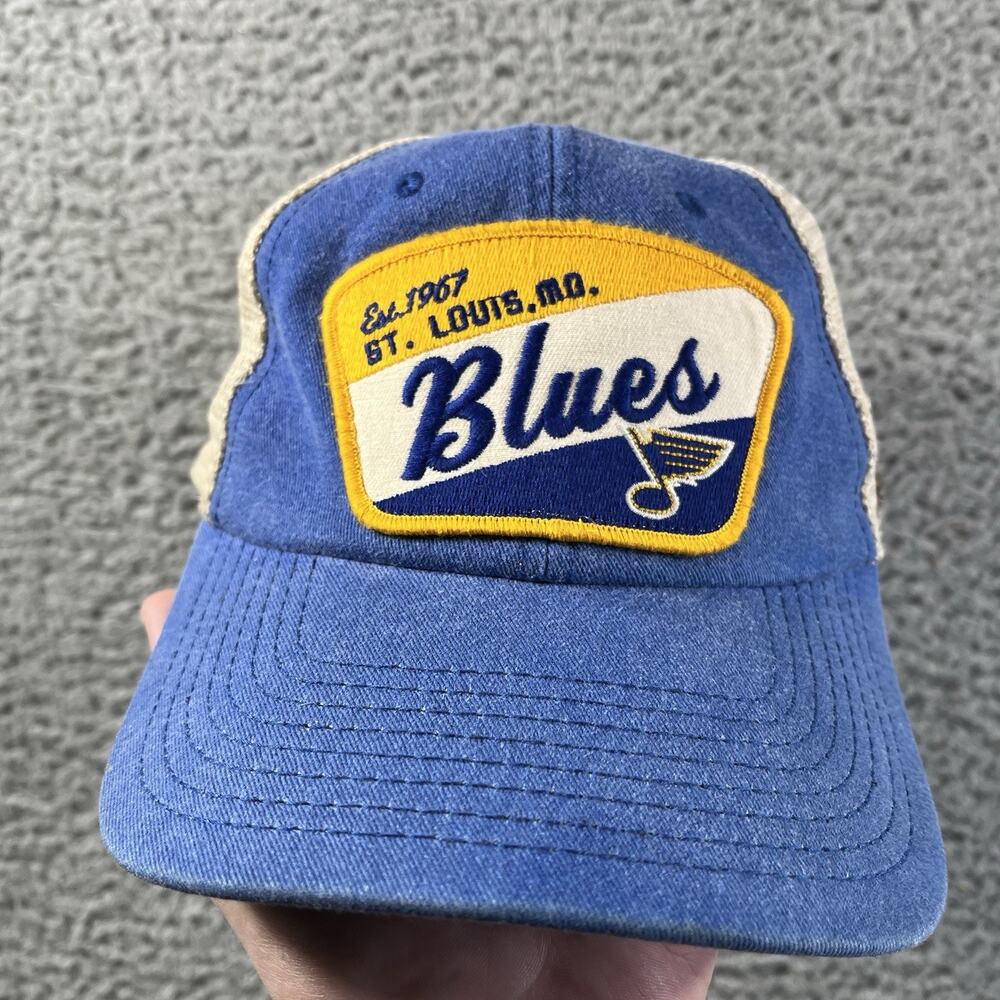 American Needle St Louis Blues Trucker Hat Cap Vintage Style Patch Strapback NHL